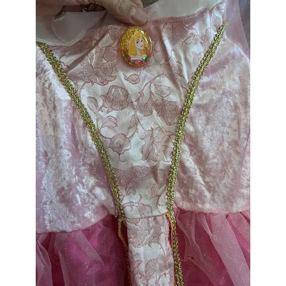 Disney Store Girls Sleeping Beauty Pink Aurora Princess Dress Costume Size 4 - Picture 4 of 9